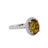Image 1 : 14KT White Gold GIA 3.69ct Unheated Mandarin Sapphire and Diamond Ring