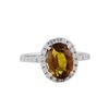Image 2 : 14KT White Gold GIA 3.69ct Unheated Mandarin Sapphire and Diamond Ring