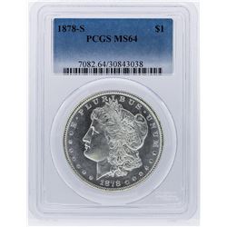 1878-S Morgan Silver Dollar Coin PCGS Graded MS64