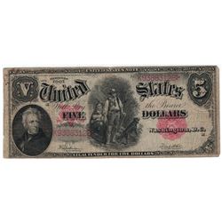 1907 $5 Woodchopper Legal Tender Bank Note