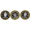 Image 1 : Lot of (3) Sam's Town Las Vegas $10 Casino Gaming Token .999 Fine Silver Limited