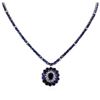 Image 1 : 14KT White Gold 36.03ctw Sapphire and Diamond Necklace