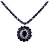 Image 2 : 14KT White Gold 36.03ctw Sapphire and Diamond Necklace