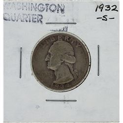 1932-S Washington Quarter Key Date Silver Coin