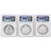 Image 2 : 3 Coin Set 2008-2010 Silver Eagle Coins NGC MS69