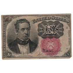 1874 10 Cent Red Seal Fractional Currency