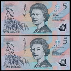 Australia, Five Dollars, Fraser/Cole (1992) BA 93 456279/80 (R.216F)