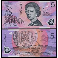 Australia, Five Dollars, Stevens/Henry (2007) CL 07 444444 (R.221a)
