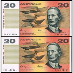 Australia, Twenty Dollars, Phillips/Fraser (1989) EXU 633863/64 (R.411)