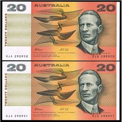 Australia, Twenty Dollars, Fraser/Cole (1991) RJA 290950/51 (R.413)