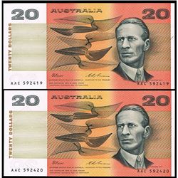 Australia, Twenty Dollars, Fraser/Evans (1993) AAC 592419 (R.415)