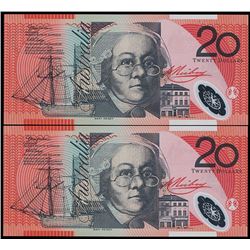 Australia, Twenty Dollars, MacFarlane/Henry (2002) AA 02 008204/05 (R.420aF)
