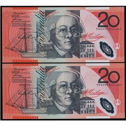 Australia, Twenty Dollars, MacFarlane/Henry (2002) KM 02 994463/64 (R.420aF)