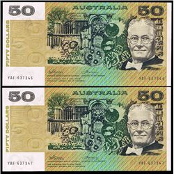 Australia, Fifty Dollars, Phillips/Wheeler (1976) YAF 637346/47 (R.505)