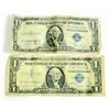 Image 1 : LOT OF 2 ONE DOLLAR SILVER CERTIFICATES - BLUE SEAL