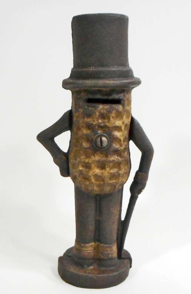 CAST IRON PLANTERS MR. PEANUT BANK