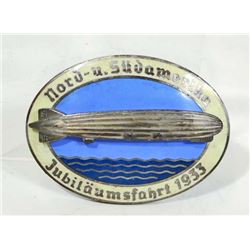 GERMAN NAZI GRA ZEPPELIN AIR SHIP COMMEMORATIVE LIGHT BADGE