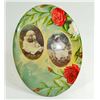 Image 1 : LARGE VICTORIAN CELLULOID BUTTON PICTURE OF TWO BABIES