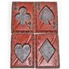 Image 1 : SET OF FOUR CARVED WOOD PLAYING CARDS ASHTRAYS