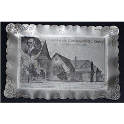 VINTAGE PASADENA CALIFORNIA CONGREGATIONAL CHURCH ADVERTISING PIN TRAY