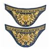 Image 1 : PAIR OF GOLD BULLION WIRE FLORAL DESIGN PATCHES