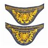 Image 2 : PAIR OF GOLD BULLION WIRE FLORAL DESIGN PATCHES