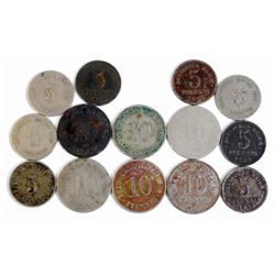 LOT OF APPROX. 14 VINTAGE GERMAN NAZI COINS - REICHS MARK