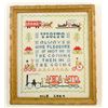 Image 1 : 1969 CROSS STITCH SAMPLER IN GOLD GILT FRAME