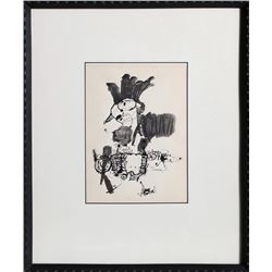 Shlomo Koren, Surrealist Abstract (13) Ink and Wash Drawing