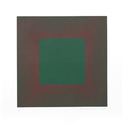 Richard Anuszkiewicz, Autumn Suite (Green with Red) Intaglio Aquatint Etching
