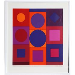 Victor Vasarely, Granat, Silkscreen