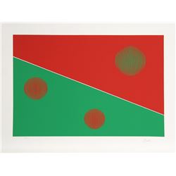Gisela Beker, Red and Green, Serigraph