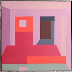 Roslyn Schomer, Many Doored Room, Oil Painting