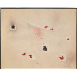 Roger Selden, untitled 2 (Hearts) Ink and Acrylic Painting
