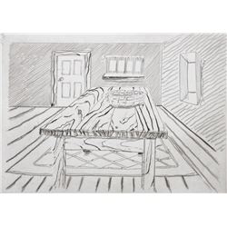 Richard Artschwager, Wooden Table, from Notes on a Room, Etching