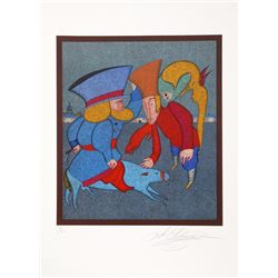 Mihail Chemiakin, Strange Rider, Lithograph
