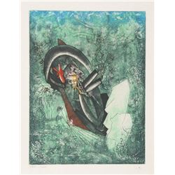 Roberto Matta, L'ergofrage (Naufrage du Titanic) from Hom'mere III - L'Ergonaute, Aquatint Etching