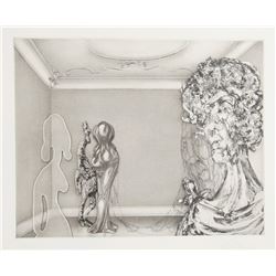 Hans Georg Rauch, Four Ladies in A Windowless Room, Aquatint Etching