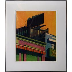 Michael Arike, Striped Awning, Aquatint Etching