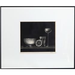 Mario Avati, Nature Morte aux Olives, Mezzotint