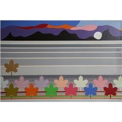 Max Epstein, Canadian Landscape w/ Maple Leaves, Oil Painting