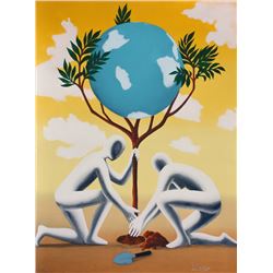 Mark Kostabi, Give Leaves a Chance, Serigraph