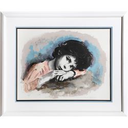 Sandu Liberman, Resting Child (Color) Lithograph