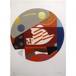 Max Papart, Composicion con Paloma, Carborundum etching