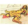 Image 1 : Bob Thompson, Two Nudes II, Pastel Drawing
