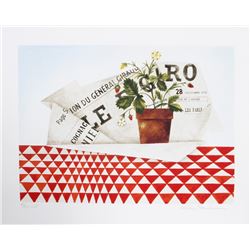 Mary Faulconer, Strawberry Plant and Figaro, Lithograph