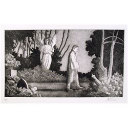 Kathryn Freeman, Highgate Cemetary from Brooklyn College Women's Portfolio, Etching