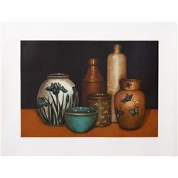 Olivia Munroe, Iris Vase, Mezzotint