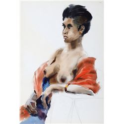 Eve Nethercott, Nude Portrait (P3.27) Watercolor Painting