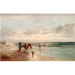 John Baker Smith, Clam Digger I, Oil Painting